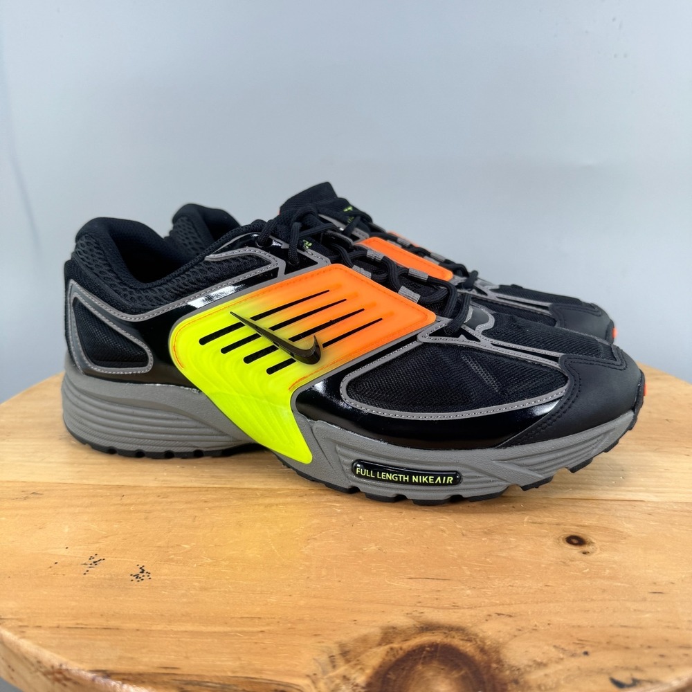Nike Air Pegasus Wave‎ Mens Size 10.5 Shoes Black Flat Pewter Safety Orange NEW
